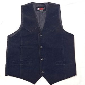 BLACK SUEDE LEATHER VEST SIZE L